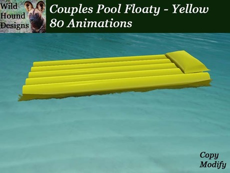 Second Life Marketplace - [WHD] -- Pool Floaty - Couples - Yellow - 80